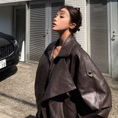 批发<b class='q'>秋</b>装重工艺PU皮衣机车男帅气拉风痞帅高级感轻熟风夹克短款外套潮