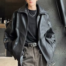 批发黑色皮衣外套男2026新款<b class='q'>秋</b>季酷飒风超好看机车服今年爆款复古夹克