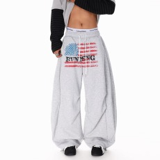 批发美式潮流斑驳字母印花卫裤男2025年<b class='q'>秋</b>季新款运动休闲长裤