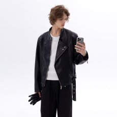 批发黑色高级感休闲短款<b class='q'>皮衣</b>外套<b class='q'>男</b>款2026秋冬新款宽松显瘦立领皮夹克