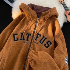 批发2026年羊羔毛双面穿棉服<b class='q'>男</b>冬季加厚保暖连帽棉袄美式复古棉衣外套