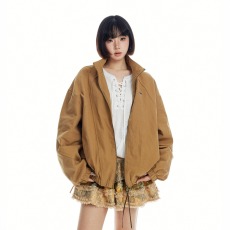 批发日系复古做旧水洗基础款立领工装<b class='q'>夹克</b>男春秋百搭教练外套