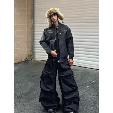 批发美式高街立领机车<b class='q'>皮衣</b>外套<b class='q'>男</b>秋季痞帅高级感cleanfit飞行夹克