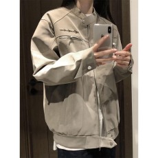 批发cleanfit美式<b class='q'>皮衣</b>外套<b class='q'>男</b>春秋款潮牌立领夹克工装痞帅棒球服