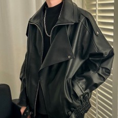 批发美式春季新款美拉德复古做旧工艺<b class='q'>皮衣</b>街头腔调高级感<b class='q'>皮衣</b>外套<b class='q'>男</b>女