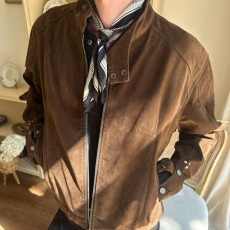 批发美式复古高级感鹿皮绒外套<b class='q'>男</b>士春秋冬季款潮牌痞帅休闲夹克上衣服