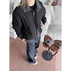 批发老钱风千鸟格拼接男女春秋季2026新款复古翻领工装上衣外套夹克