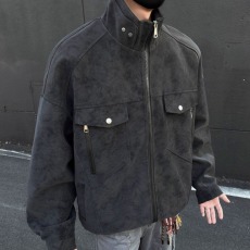 批发pu皮外套<b class='q'>男</b>女装春季高级感痞帅立领美式复古工装情侣<b class='q'>皮衣</b>夹克衣服