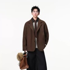 批发黑色痞帅高级感休闲<b class='q'>西装外套</b><b class='q'>男</b>士慵懒风春秋季韩版cleanfit西服