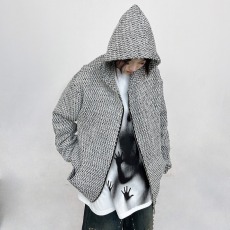 批发新款复古小香风连帽拉链开<b class='q'>衫</b>卫衣男女宽松小众休闲外套上衣