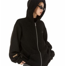 批发新款复古小香风连帽拉链开<b class='q'>衫</b>卫衣男女宽松小众休闲外套上衣