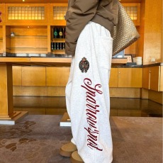 批发美式情侣装复古侧边字母刺绣休闲卫裤<b class='q'>男</b>女宽松直筒阔腿长裤潮ins