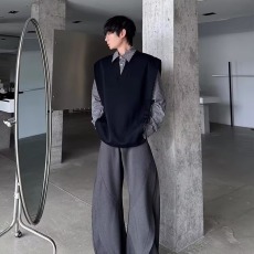 批发2026美式复古<b class='q'>新款</b>褶皱弯刀西<b class='q'>装</b><b class='q'>裤</b>宽松显瘦显腿长百搭阔腿<b class='q'>裤</b><b class='q'>长裤</b>男