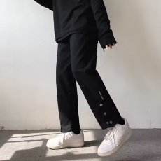 批发设计款脚口拉链黑色<b class='q'>牛仔裤</b>男<b class='q'>修身</b>春季新款潮流简约高弹力休闲裤