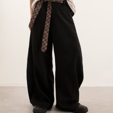 批发美式腰带弯刀西裤<b class='q'>男</b>款春季垂感宽松阔腿<b class='q'>西装</b>裤潮牌青少年<b class='q'>休闲</b>长裤