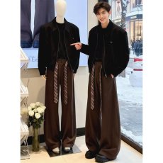 批发美式腰带弯刀西裤<b class='q'>男</b>款春季垂感宽松阔腿<b class='q'>西装</b>裤潮牌青少年<b class='q'>休闲</b>长裤