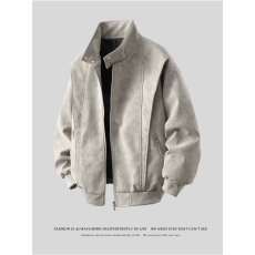 批发唐团夹克男女款春秋季美式覆古棒球领休闲宽松美拉德水洗<b class='q'>皮衣</b>港风