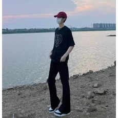 批发微喇弯刀潮流百搭<b class='q'>男</b>款秋冬显瘦裤子直筒<b class='q'>休闲</b><b class='q'>西装</b>裤子