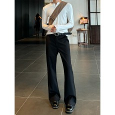 批发黑色微喇叭西裤<b class='q'>男</b>款秋季<b class='q'>西装</b>裤子cleanfit<b class='q'>休闲</b>弯刀裤