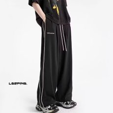 批发黑色卫裤<b class='q'>男</b>生裤子2026春季新款美式高街直筒裤宽松<b class='q'>运动</b>裤休闲<b class='q'>长裤</b>