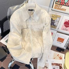 批发小众设计感扎染立领机车PU皮夹克男春秋韩版金属装饰短款垫肩外套