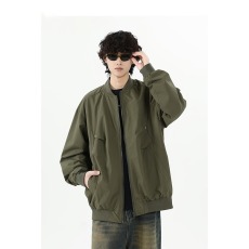 批发2025春秋季男生美式立领飞行<b class='q'>夹克</b><b class='q'>外套</b><b class='q'>男士</b>潮牌宽松休闲棒球服