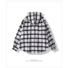 批发美式复古格子连帽<b class='q'>衬衫</b><b class='q'>男</b>女2026春新款慵懒风穿搭百搭<b class='q'>长袖</b>外套