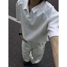 批发液氨棉v领短<b class='q'>袖</b>polo衫男夏季重磅美式显肩宽廓形t恤boxy正肩<b class='q'>半截</b><b class='q'>袖</b>