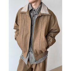 批发2026美式复古做旧牛仔翻领夹克男春秋冬宽松工装外套短款潮流男装