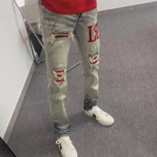 批发网红同款潮牌男款个性破洞牛仔<b class='q'>裤</b>冬款显瘦<b class='q'>修身</b>小脚<b class='q'>裤</b>刺绣乞丐<b class='q'>裤</b>秋