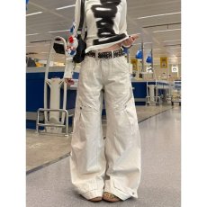 批发2026美式复古立体裁片解构弯刀工装裤男女宽松设计感廓形休闲<b class='q'>裤子</b>