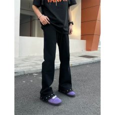 批发柳钉毛边微喇<b class='q'>牛仔裤</b><b class='q'>男</b>款春秋美式vibe风<b class='q'>修身</b>裤子高腰显瘦乞丐长裤