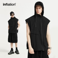 批发美式街头户外机能风拉链背心外套男女春夏潮牌个性皱感工装<b class='q'>马甲</b>