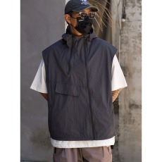 批发美式街头户外机能风拉链背心外套男女春夏潮牌个性皱感工装<b class='q'>马甲</b>