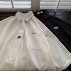 批发夏季短袖衬衫男ins潮牌港风日系小众设计感休闲宽松<b class='q'>七分袖</b>外套