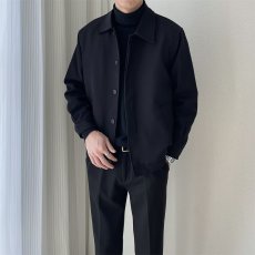 批发春秋新款轻熟风潮流帅气翻领夹克男<b class='q'>韩版</b>休闲百搭宽松纯色上衣外套