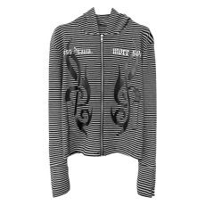 批发美式街头条纹连帽<b class='q'>卫衣</b>女春秋季修身显瘦新款拉链<b class='q'>开衫</b>外套上衣