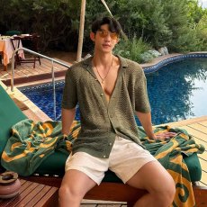 批发复古老钱风提花古巴领<b class='q'>衬衫</b>男2026夏季薄款潮流高级感<b class='q'>男士</b><b class='q'>短袖</b><b class='q'>衬衣</b>