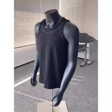 批发背心男2026夏季新款美式复古设计感小众宽松坑条无袖t恤坎肩<b class='q'>汗衫</b>