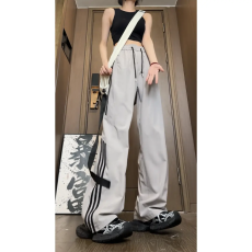 批发春季重磅三条杠条纹休闲阔腿卫裤<b class='q'>男士</b>青少年宽松简约运动直筒<b class='q'>裤子</b>