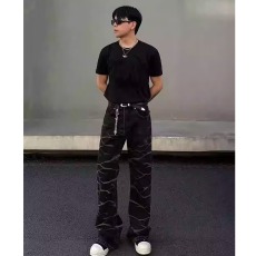 批发2026秋<b class='q'>冬</b>新款美式复古迷彩阔腿工装裤男款宽松直筒拖地休闲长裤