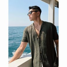 批发复古老钱风提花古巴领<b class='q'>衬衫</b>男2026夏季薄款潮流高级感<b class='q'>男士</b><b class='q'>短袖</b><b class='q'>衬衣</b>