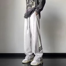 批发美式重磅针织灰色卫裤男秋<b class='q'>冬</b>新款潮牌直筒宽松百搭运动休闲长裤子