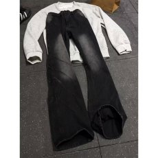 批发美式高街黑色渐变<b class='q'>牛仔裤</b><b class='q'>男</b>款春季直筒潮牌水洗vibe<b class='q'>修身</b>微喇长裤子