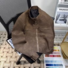 批发美式复古美拉德棕色pu<b class='q'>皮衣</b>夹克外套<b class='q'>女</b>短款2026秋冬新款机车服上衣