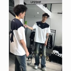 批发2026美式复古刺绣钉珠字母短袖T恤男女<b class='q'>夏季</b><b class='q'>情侣</b><b class='q'>高街</b>宽松半袖上衣