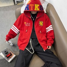 批发美式高街国潮牌字母刺绣<b class='q'>开衫</b>连帽<b class='q'>卫衣</b>女秋冬加绒加厚百搭情侣外套