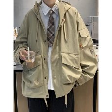 批发美式连帽<b class='q'>夹克</b><b class='q'>男</b>士秋季新款美式潮牌宽松户外工装休闲运动外套