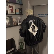 批发春秋美式复古街头潮流pu皮衣<b class='q'>夹克</b><b class='q'>男</b>宽松翻领高级感短款机车外套潮