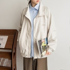 批发春季新款日系休闲<b class='q'>夹克</b><b class='q'>男</b>立领小标刺绣宽松纯色外套春秋款